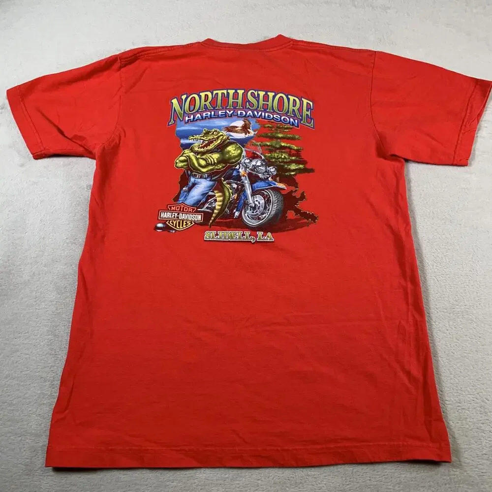 Vintage Harley-Davidson Shirt Mens Large Red North Shore Slidell LA USA 2004 Tee - Picture 7 of 10